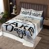 3 Piece Lake Theme Quilt Bedding Set Women Aldult Lightweight Bedding Vintage Wood Farmhouse Bedspread Set Lake Life Bedspread Coverlet Soft Microfiber Home Quilt Set for King Bed All Season view 1