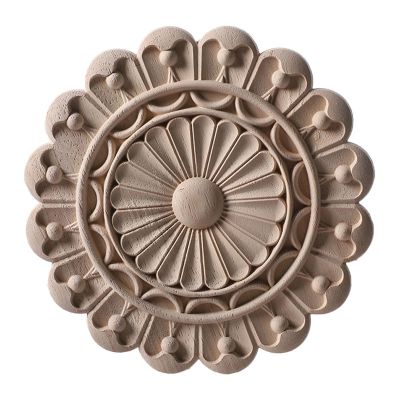 Mouldings Cabinet Furniture Decorative Wood Carving Decal Wooden Figurines Crafts Corner Appliques Frame Home Wood Carved 30 * 30Cm