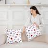 4th of July Throw Pillow Covers 16"x16" Set of 2 Soft Stars Firework Decorative Throw PillowCases for Sofa Room Decorative Independence Day Pillow Cases Cushion Covers Fireworks White Cushion Cases view 3