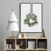 Christmas Small Wreath, Artificial Wreath Greenery Hanging Wreath Black and White Check Bow for Fall Wedding Holiday Party Wall Home Front Door Decorative(#12) view 4
