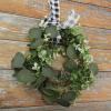 Christmas Small Wreath, Artificial Wreath Greenery Hanging Wreath Black and White Check Bow for Fall Wedding Holiday Party Wall Home Front Door Decorative(#8) view 3