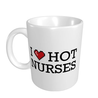Abipuir Coffee Mugs Funny for Women I Love Hot Nurses Mug Funny Coffee Mugs for Work Cute Mug
