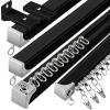 Curtain Track, (3Ft-18Ft) Flexible Curtain Track Ceiling Wall Mount Black Aluminum Curtain Rails System Room Divider Rv Heavy Duty Drop Sliding Ceiling Track Set for Window, 6 Pack view 1