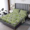 Abstract Sheets California King Size, Green Bed Sheets, Patterned Bedding Sheets & Pillowcases 4 Piece Set - Soft Microfiber Deep Pocket Fitted Sheet & Flat Sheet & 2 Pillow Cases S3-&-100 view 1