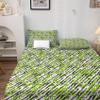 Abstract Sheets California King Size, Green Bed Sheets, Patterned Bedding Sheets & Pillowcases 4 Piece Set - Soft Microfiber Deep Pocket Fitted Sheet & Flat Sheet & 2 Pillow Cases S3-&-100 view 2