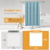 BTTN Extra Long Shower Curtain, 72x96 Inch Long Boho Chic Linen Fabric Heavy Duty Shower Curtain Set with Hooks, Tall Bohemian Farmhouse Shabby Chic Cloth Shower Curtains for Bathroom - Teal/Turquoise view 3