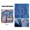 Bed Canopy Blue Luxury Bed Curtain, Floor Standing Bed Canopy for Princess Room Adult Bedroom Decoration, 360  Protective Mosquito Net, with Bracket (Size : 150x200x200cm) view 3
