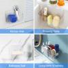 Diesisa 3pc Acrylic Wall Mount Organizer, Adhesive Clear Shower Caddies,Acrylic Soap Basket for Wall,No Drilling Hang Walls,with Self Adhesive Tape, for Bathroom, Kitchen, Living Room view 3