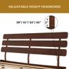 Bme Caden King Size Bed Frame and Adjustable Headboard, 15 Inch Mid Century Retro Style - Solid Acacia Wood - No Box Spring Needed - 12 Strong Wood Slat Support - Easy Assembly - Walnut view 4
