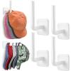 Hat Hooks for Wall Baseball Caps,4PCS Adhesive Hat Organizer for Baseball Caps,Hat Hanger Storage Cap Organizer, No Drilling Strong Hat Holder for Door, Closet, Bedroom,Office (White) view 2