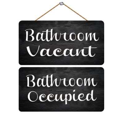 Compladeta Wood Family Signs Wall Decor Bathroom Vacant Occupied Custom Wood Sign Hanging Rustic Vintage Wood Sign Decorations For Living Room Bedroom Wedding, 12x6IN