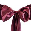 Balsa Circle 100 Burgundy Satin Chair Sashes Bows Ties for Wedding Decorations Party Supplies Events Chair Covers Decor Banquet Reception view 1