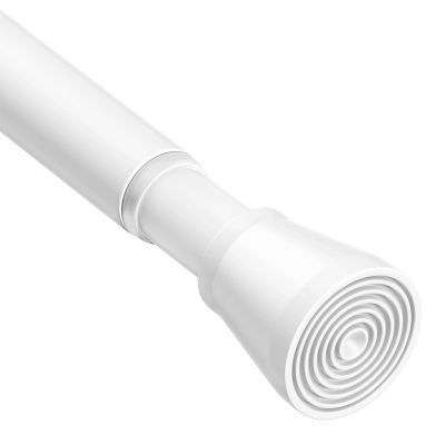 Zipglo Tension Rod 28 to 48 Inch, White Tension Curtain Rod Adjustable Curtain Rod No Slip Spring Tension Curtain Rod No Drill Spring Curtain Rod for Window, Doorway, Closet, Kitchen & Bathroom