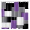 HVEST Modern Purple Shower Curtain for Bathroom, Grey Black and White Abstract Geometric Shower Curtain with Hooks, Minimalist Mid Century Bathroom Shower Curtain Set, 72x72 inch view 2