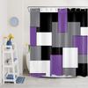 HVEST Modern Purple Shower Curtain for Bathroom, Grey Black and White Abstract Geometric Shower Curtain with Hooks, Minimalist Mid Century Bathroom Shower Curtain Set, 72x72 inch view 4