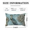 ArogGeld Aqua Blue Chinoiserie Bird Lumbar Pillow Covers Hydrangea Camellia and Peacock Decorative Cushion Covers Chinoiserie Farmhouse Toss Pillows for Sofa Couch Car Chair 12x20in White Flax view 2