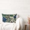 ArogGeld Blue and Green Scenic Chinoiserie Farmhouse Throw Pillow Asian Dynasty Garden White Linen Sofa Cushion Cover Japanese Chinoiserie Lumbar Pillow Cover Case for Sofa Chair 16x24in view 3