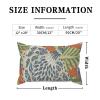 ArogGeld Navy Blue Flower Orange Farmhouse Cushion Cover Orange Chinoiserie Floral Home Decor Lumbar Throw Pillow Chinoiserie Chic Double Side Toss Pillows for Living Room 12x20in White Linen view 2