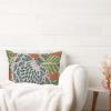 ArogGeld Navy Blue Flower Orange Farmhouse Cushion Cover Orange Chinoiserie Floral Home Decor Lumbar Throw Pillow Chinoiserie Chic Double Side Toss Pillows for Living Room 12x20in White Linen view 3