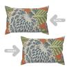 ArogGeld Navy Blue Flower Orange Farmhouse Cushion Cover Orange Chinoiserie Floral Home Decor Lumbar Throw Pillow Chinoiserie Chic Double Side Toss Pillows for Living Room 12x20in White Linen view 4