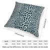 ArogGeld Dark Blue Cheetah Throw Pillows Leopard Print Cow Animal Spots Ink Decorative Sofa Cushion Cover Chinoiserie Chic Farmhouse Pillowcase for Living Room Bedroom 24x24in White Flax view 2