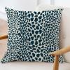 ArogGeld Dark Blue Cheetah Throw Pillows Leopard Print Cow Animal Spots Ink Decorative Sofa Cushion Cover Chinoiserie Chic Farmhouse Pillowcase for Living Room Bedroom 24x24in White Flax view 3