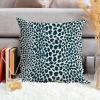 ArogGeld Dark Blue Cheetah Throw Pillows Leopard Print Cow Animal Spots Ink Decorative Sofa Cushion Cover Chinoiserie Chic Farmhouse Pillowcase for Living Room Bedroom 24x24in White Flax view 4