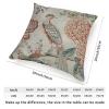 ArogGeld Orange Coral Chinoiserie Bird Throw Pillow Hydrangea Camellia and Peacock Decorative Throw Pillow Cushion Chinoiserie Style Farmhouse Pillowcase for Bedroom Sofa 20x20in White Flax view 2