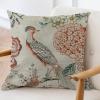 ArogGeld Orange Coral Chinoiserie Bird Throw Pillow Hydrangea Camellia and Peacock Decorative Throw Pillow Cushion Chinoiserie Style Farmhouse Pillowcase for Bedroom Sofa 20x20in White Flax view 3