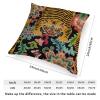 ArogGeld Animal Tiger Stripe Floral Farmhouse Cushion Covers Colorful Flower Animal Print Tiger Cushion Cover Chinoiserie Asian Double Side Throw Pillow Case for Sofa 24x24in White Linen view 2