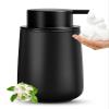 AZMOYAC Black Foaming Soap Dispenser - Modern Ceramic Foam Hand Soap Dispenser Bathroom, 12 Oz Facial Cleanser Dispenser Bottle with Foam Pump, Refillable Wash Dish Dispenser for Kitchen view 1