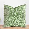 ArogGeld Green Cheetah Farmhouse Throw Pillow Cushion Leopard Print Cow Animal Spots Green Home Decor Sofa Cushion Cover Japanese Chinoiserie Accent Pillow for Living Room 18x18in White Linen view 1