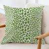 ArogGeld Green Cheetah Farmhouse Throw Pillow Cushion Leopard Print Cow Animal Spots Green Home Decor Sofa Cushion Cover Japanese Chinoiserie Accent Pillow for Living Room 18x18in White Linen view 3