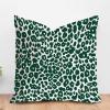ArogGeld Leopard Graphite Green Cheetah Throw Pillow Cushion Peacock Green Animal Print Leopard Throw Pillow Traditional Chinese Chinoiserie Throw Pillowcase for Sofa 24x24in White Linen view 1
