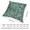 ArogGeld Leopard Graphite Green Cheetah Throw Pillow Cushion Peacock Green Animal Print Leopard Throw Pillow Traditional Chinese Chinoiserie Throw Pillowcase for Sofa 24x24in White Linen view 2