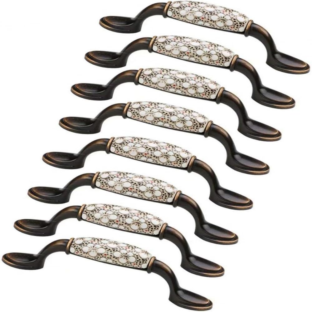 BAZAC 8 pcs Kitchen Office Furniture Door/Drawer Pull Handle Cupboard Door Handles Wardrobe Chest Door Handle Pulls/Knobs-Hole Distance 96 mm