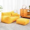DESHVA Giant Bean Bag Cover, Lazy Lounger Bean Bag Storage Chair Cover Stuffed Animal Storage for Organizing Children Plush Toys or Memory Foam Extra Large 115x74x63cm,Yellow view 1