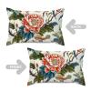 ArogGeld Red Peony Flower Animal Bird Farmhouse Throw Lumbar Pillow Cover Bird in Peony Tree Coral White Linen Cushion Cover Chinoiserie Style Lumbar Pillow Cover Case for Chair Sofa 12x20in view 4
