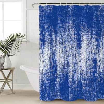 EZON-CH Shower Curtains for Bathroom, Abstract Blue Ombre Texture Painting Desgin Shower Curtain Set Polyester Waterproof Fabric Bath Curtain with Hooks for Home Hotel Apartment Farmhouse 48x72 inch