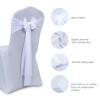 VDS Pack of 150, White, Sheer Chiffon Chair Sashes Bows Chair Cover Back Tie Ribbon for Wedding Birthday Baby Shower Engagement Ceremony Event Party Banquet Restaurant Dining Chair Decoration view 3