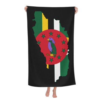 Flag of Dominica Cool Summer Absorbent Bath Towels Resist Sweat 52x32 in