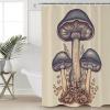 EZON-CH Shower Curtains for Bathroom, Wild Plants Vintage Blue Mushroom Leaves Shower Curtain Set Polyester Waterproof Fabric Bath Curtain with Hooks for Home Hotel Apartment Farmhouse 72x78 inch view 1