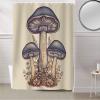 EZON-CH Shower Curtains for Bathroom, Wild Plants Vintage Blue Mushroom Leaves Shower Curtain Set Polyester Waterproof Fabric Bath Curtain with Hooks for Home Hotel Apartment Farmhouse 72x78 inch view 2