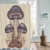 EZON-CH Shower Curtains for Bathroom, Wild Plants Vintage Blue Mushroom Leaves Shower Curtain Set Polyester Waterproof Fabric Bath Curtain with Hooks for Home Hotel Apartment Farmhouse 72x78 inch view 3