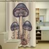 EZON-CH Shower Curtains for Bathroom, Wild Plants Vintage Blue Mushroom Leaves Shower Curtain Set Polyester Waterproof Fabric Bath Curtain with Hooks for Home Hotel Apartment Farmhouse 72x78 inch view 4