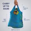 Nereiva 55 Pound Reusable Shopping Bag Ocean Blue - Foldable into a Small Pouch - Washable Reusable Grocery Bag, Durable & Stylish with handles for Easy Shoulder or Hand Carry view 2