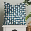 MangGou Geometric Pillow Covers Chinoiserie Throw Pillow Cover Blue Abstract Geometric Pillow Case Cushion Cover Home Decor for Sofa Couch Bed Office Car 26x26in view 1