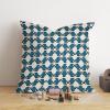 MangGou Geometric Pillow Covers Chinoiserie Throw Pillow Cover Blue Abstract Geometric Pillow Case Cushion Cover Home Decor for Sofa Couch Bed Office Car 26x26in view 4