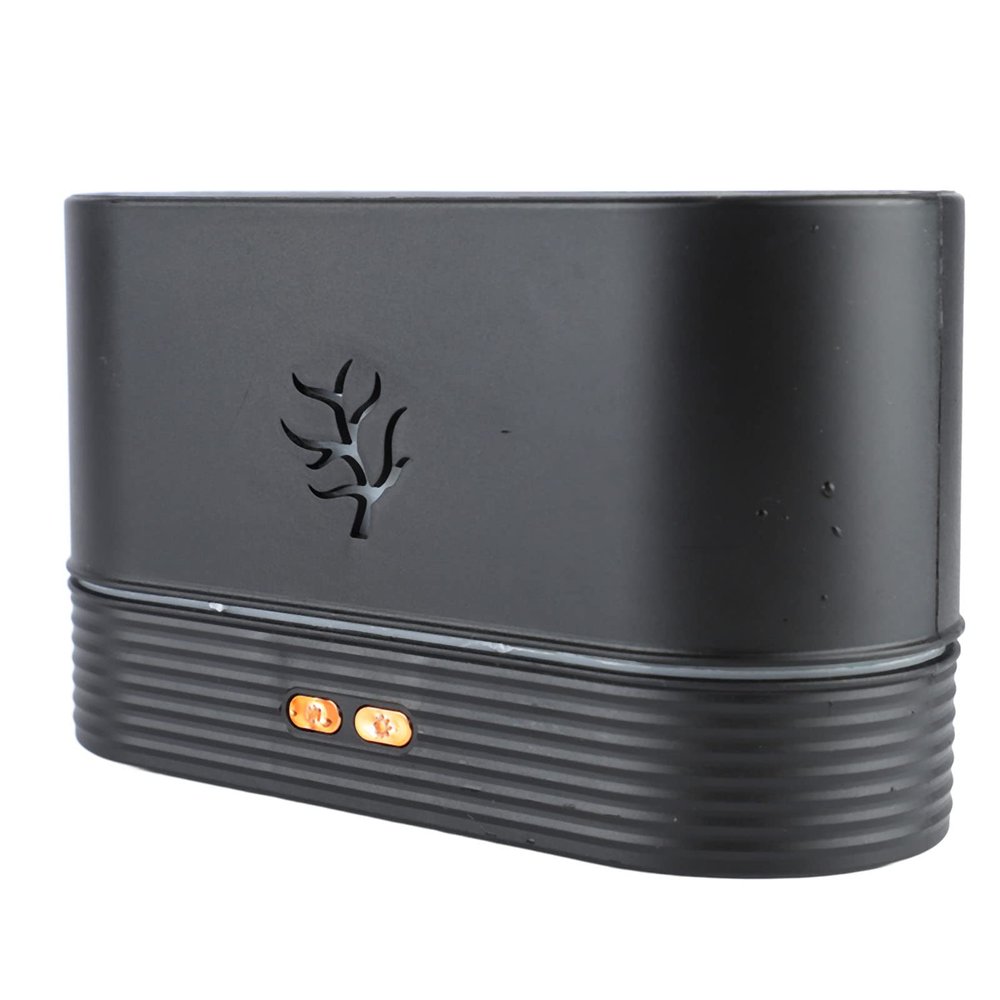 Flame Diffuser Humidifier with Colorful Flame Effect - Essential Oil Aroma Therapy - Silent Fire Air Diffuser - Ideal for Home, Office, Bedroom - Black