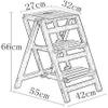 BABYCE Foldable Step Stool Ladder Stool Indoor Multifunctional Folding Ladder Solid Wood Thickened Three-Step Herringbone Ladder Small Staircase Dual-use Ladder Chair (Color : #2) view 2